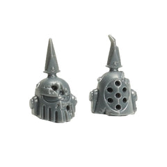 Warhammer 40K Games Workshop Battle Trophies Base Bits Death Guard Helmeted Heads x2