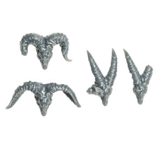 Warhammer 40K Games Workshop Battle Trophies Base Bits Horned Animal Skulls x4