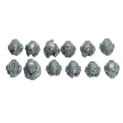 Warhammer 40K Games Workshop Battle Trophies Base Bits Space Marines Helmeted Heads x12