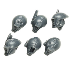 Warhammer 40K Games Workshop Battle Trophies Base Bits Tau Fire Warrior Helmeted Heads x6