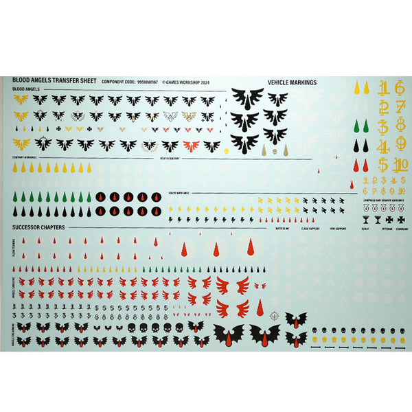Miniatures Script Transfer Warhammer 40K Transfer Sheet Space Marines Blood Angels | Egg Head ...