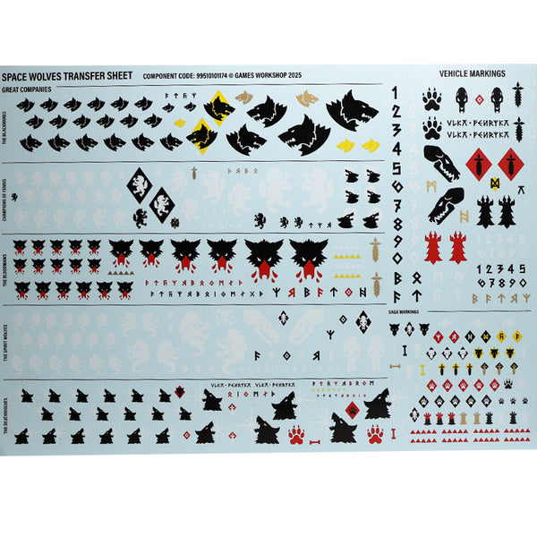 Miniatures Script Transfer Warhammer 40K Transfer Sheet Space Marines Space Wolves | Egg Head ...