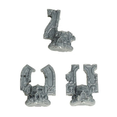 Warhammer 40K Games Workshop Battle Trophies Base Bits World Eaters Helmeted Heads x3