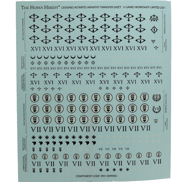 Miniatures Script Transfer Warhammer 40K Transfer Sheet Horus Heresy Legiones Astartes Infantry S ...